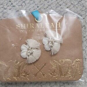 Shiraleah Fleur Fringe Boho Earrings in Ivory